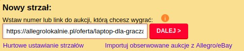 dodawanie nowego strzału allegrolokalnie